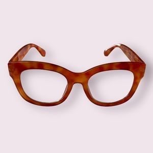 DOOViC  Orange Yellow Tortoise Large Frame Computer Reading Glasses, +2.00